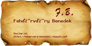 Fehérváry Benedek névjegykártya