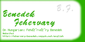 benedek fehervary business card